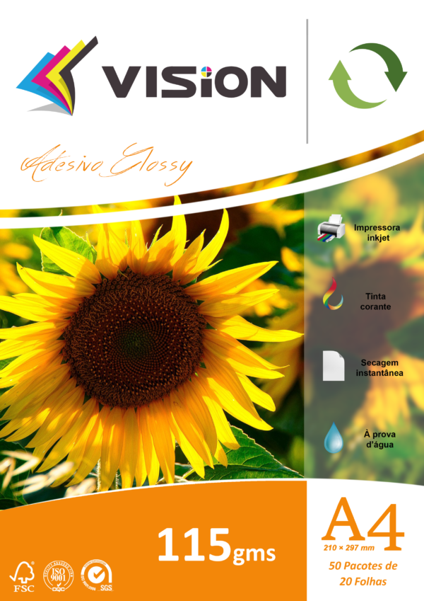 Glossy 115gr Adesivo A4